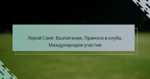 Лерой Санé: Възпитание, Приноси в клуба, Международни участия